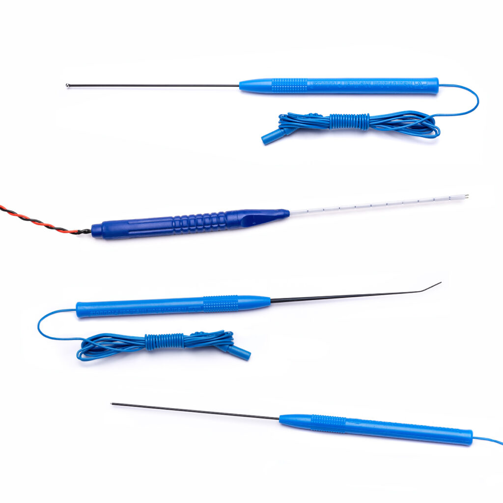 IONM-stimulating probes-2025 Stimulator Probes, bipolar and monopolar design, disposable. Used in Intraoperative Nerve Monitoring (IONM)